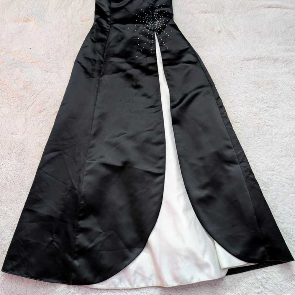 Elegant Black and White Evening Dress